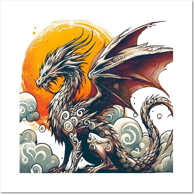 The dragon cartoon Wall Art by Belle Abreu